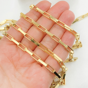 Gold Plated 925 Sterling Silver Flat Box Chain